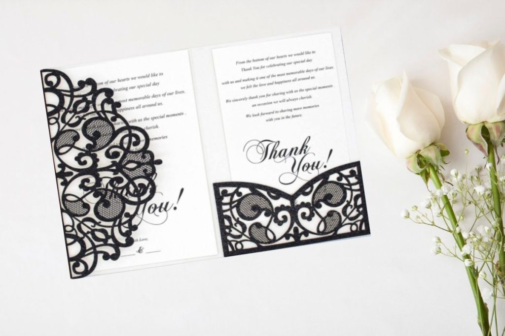 Black wedding invitation cards