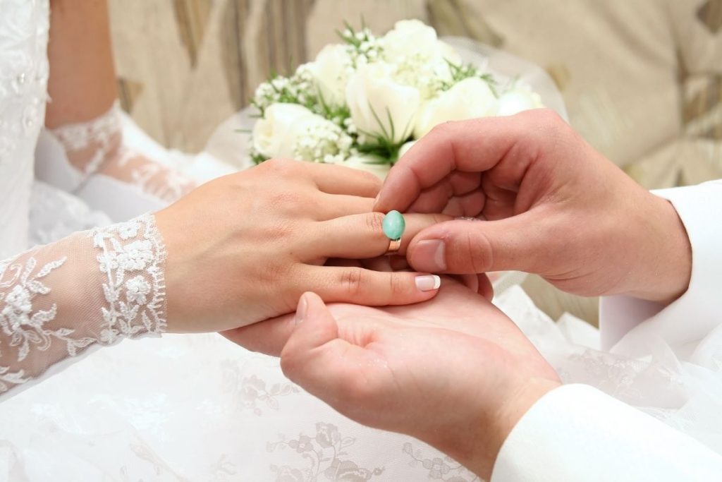 Turquoise wedding ring
